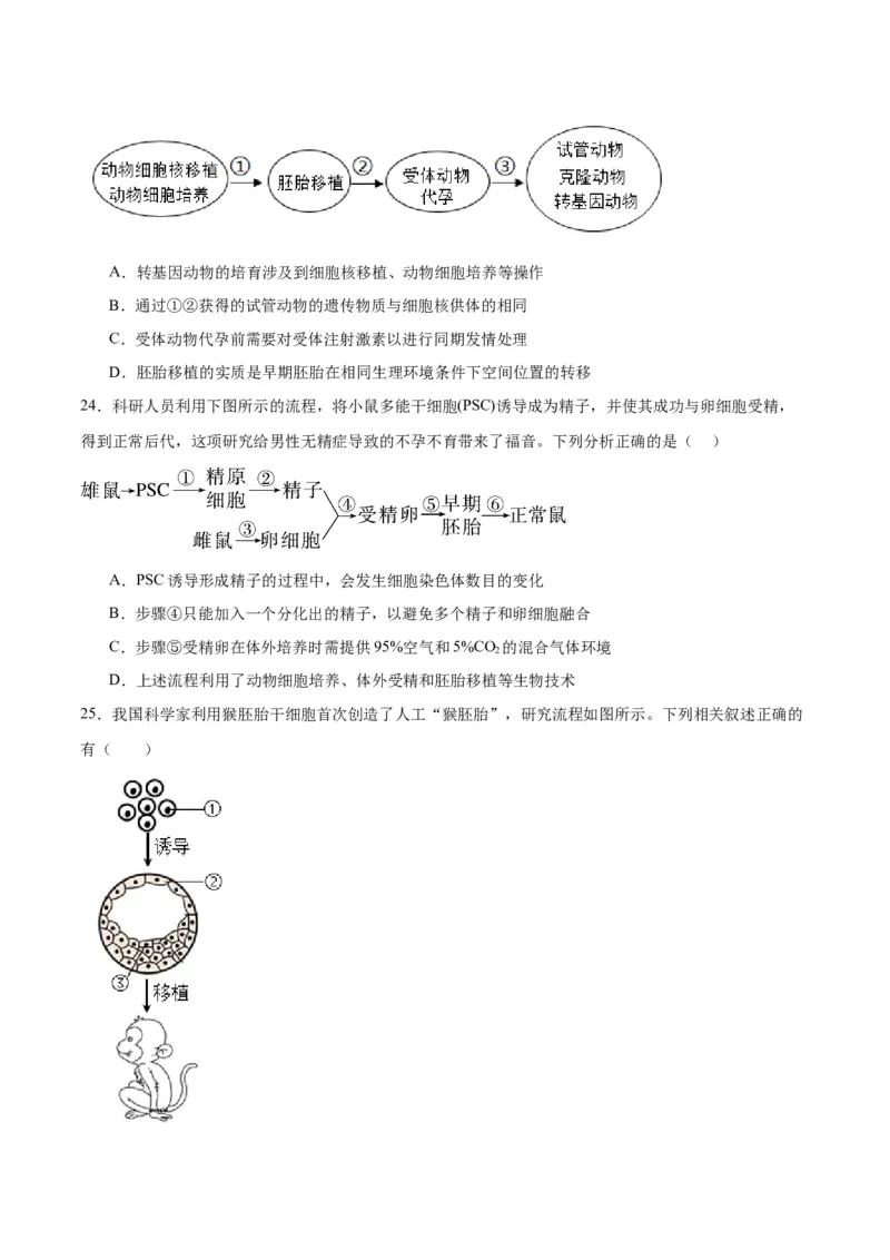 专题42胚胎工程（原卷版）_2024年新高考资料_3.2024专项复习_备战2024年高考生物一轮复习重难点专项突破_专题42胚胎工程-备战2024年高考生物一轮复习重难点专项突破
