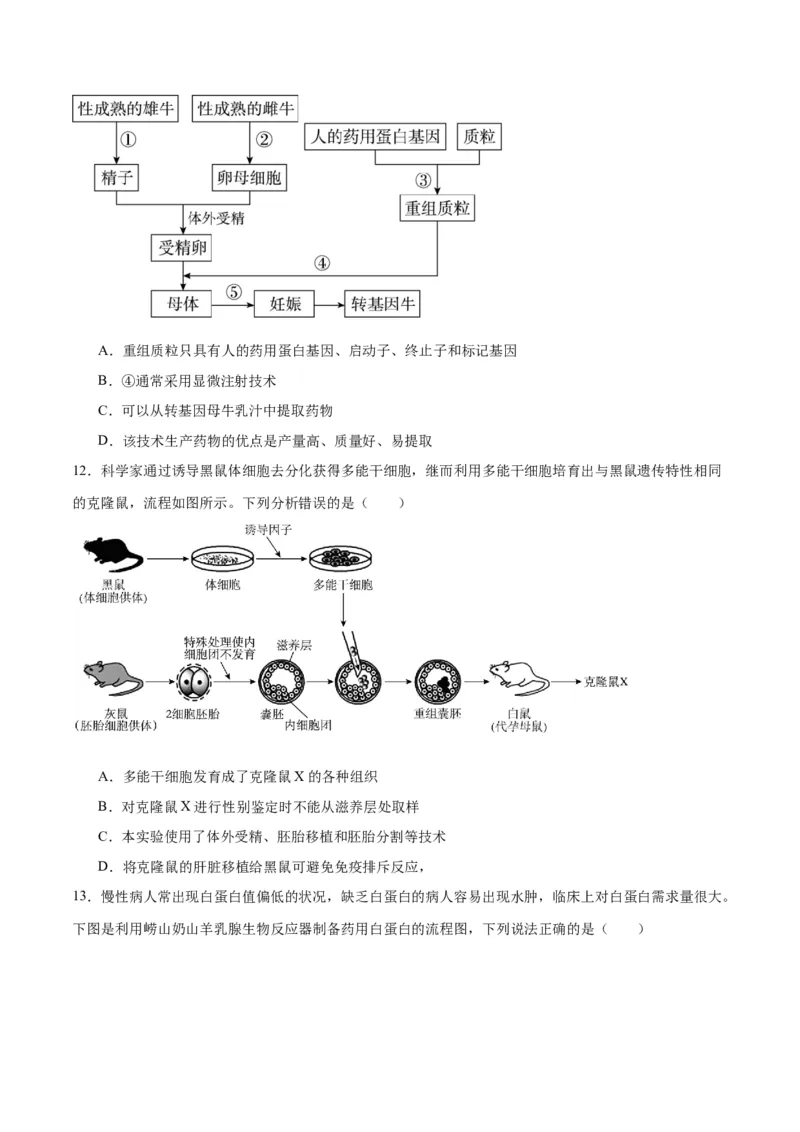 专题42胚胎工程（原卷版）_2024年新高考资料_3.2024专项复习_备战2024年高考生物一轮复习重难点专项突破_专题42胚胎工程-备战2024年高考生物一轮复习重难点专项突破