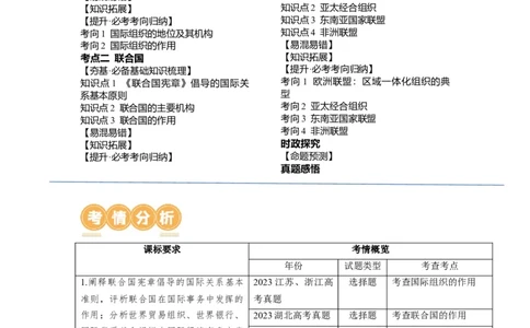 第08课主要的国际组织（讲义）（原卷版）_新高考复习资料_2024年新高考资料_一轮复习资料_完2024年高考政治一轮复习讲练测（课件+讲义+练习）（新教材新高考）_选择性必修1