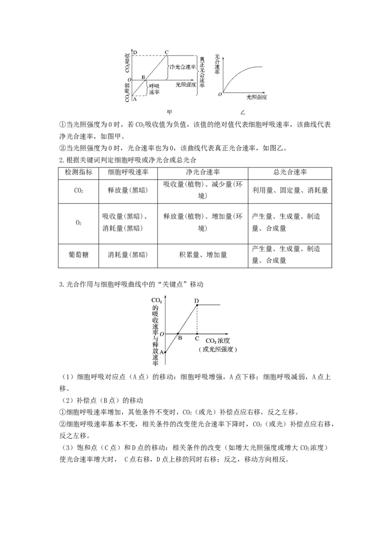 专题10光合作用与细胞呼吸的综合应用（串讲）（原卷版）_2024年新高考资料_1.2024一轮复习_备战2024年高考生物一轮复习串讲精练（新高考专用）