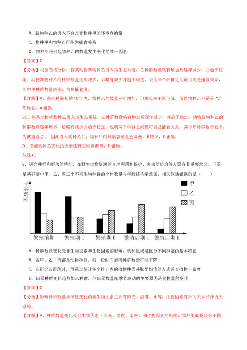 单元检测卷09生物与环境（解析版）_2024年新高考资料_1.2024一轮复习_2024年高考生物一轮复习考点通关卷（新高考通用）