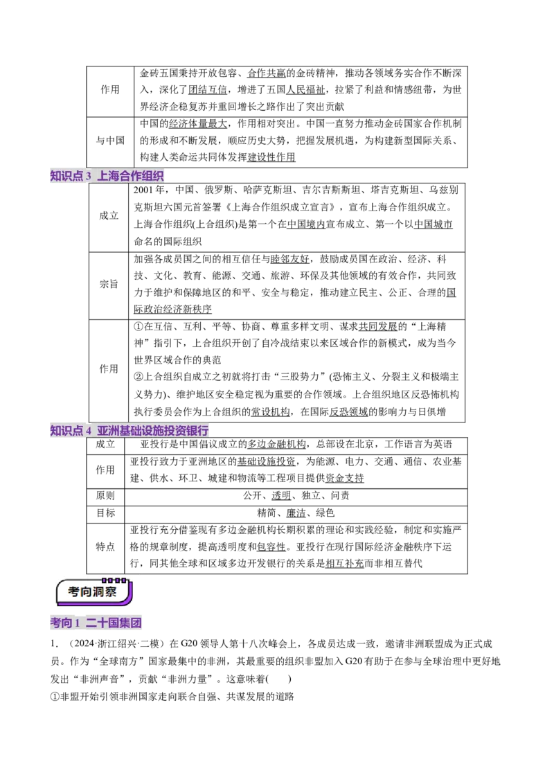 第09课中国与国际组织（讲义）（解析版）_新高考复习资料_2025年新高考资料_2025年高考政治一轮复习讲练测（新教材新高考）