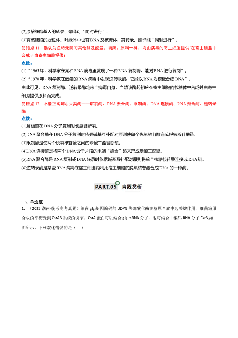 宝典08遗传的分子基础（原卷版）_2024年新高考资料_1.2024一轮复习_2024年高考生物一轮复习知识清单
