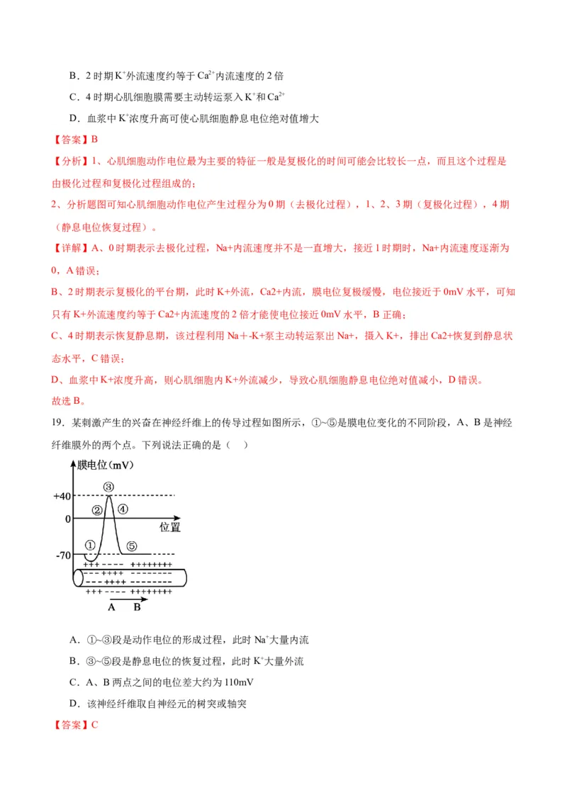 专题26神经调节（解析版)_2024年新高考资料_3.2024专项复习_备战2024年高考生物一轮复习重难点专项突破_专题26神经调节-备战2024年高考生物一轮复习重难点专项突破