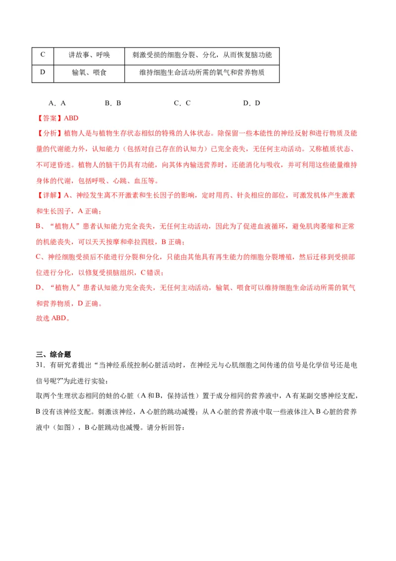 专题26神经调节（解析版)_2024年新高考资料_3.2024专项复习_备战2024年高考生物一轮复习重难点专项突破_专题26神经调节-备战2024年高考生物一轮复习重难点专项突破