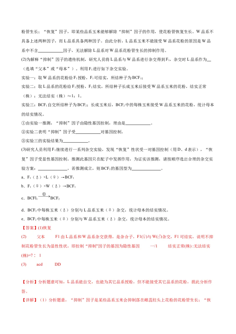 专题16分离定律（解析版)_2024年新高考资料_3.2024专项复习_备战2024年高考生物一轮复习重难点专项突破_专题16分离定律