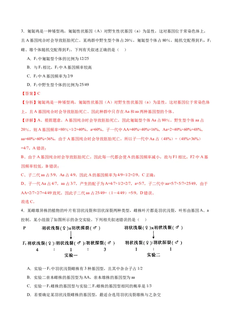 专题16分离定律（解析版)_2024年新高考资料_3.2024专项复习_备战2024年高考生物一轮复习重难点专项突破_专题16分离定律