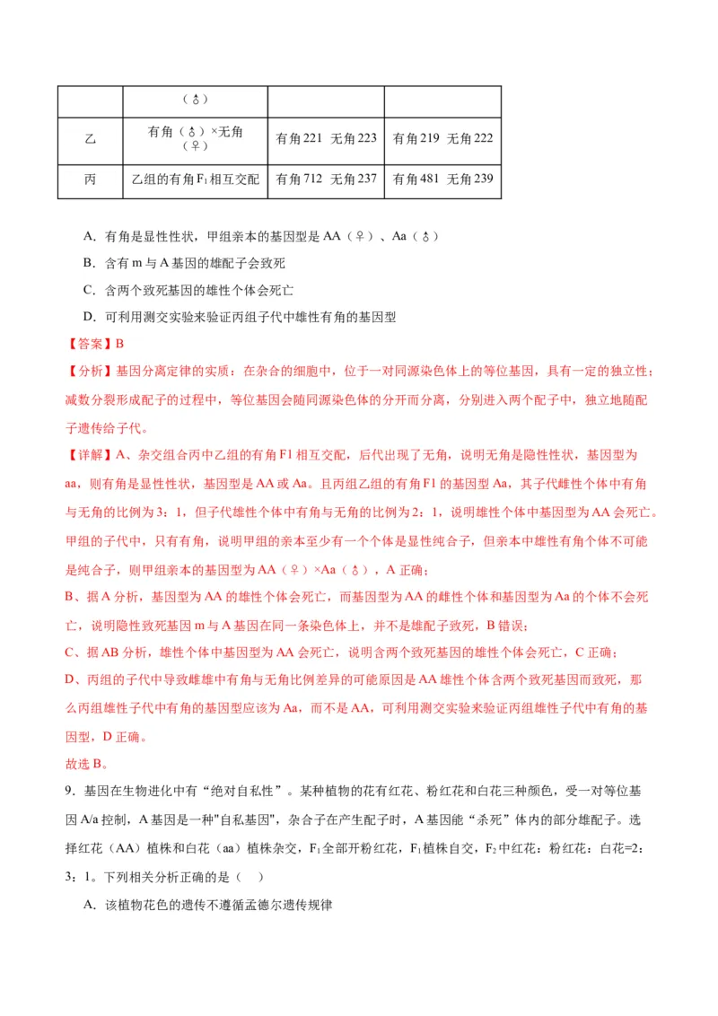 专题16分离定律（解析版)_2024年新高考资料_3.2024专项复习_备战2024年高考生物一轮复习重难点专项突破_专题16分离定律