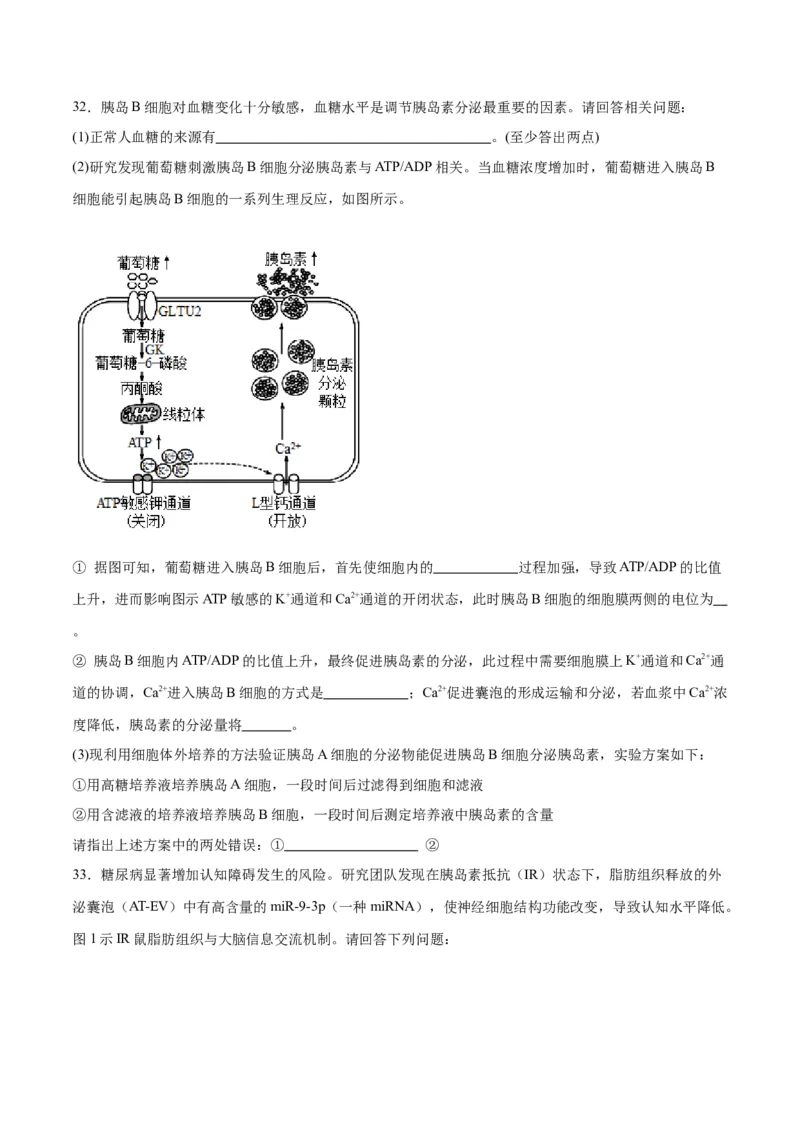 专题28体液调节与神经调节的关系（原卷版)_2024年新高考资料_3.2024专项复习_备战2024年高考生物一轮复习重难点专项突破