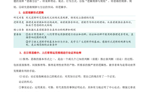 专题47把握逻辑要义_新高考复习资料_2024年新高考资料_一轮复习资料_口袋书2024年高考政治一轮复习知识清单（新高考通用）