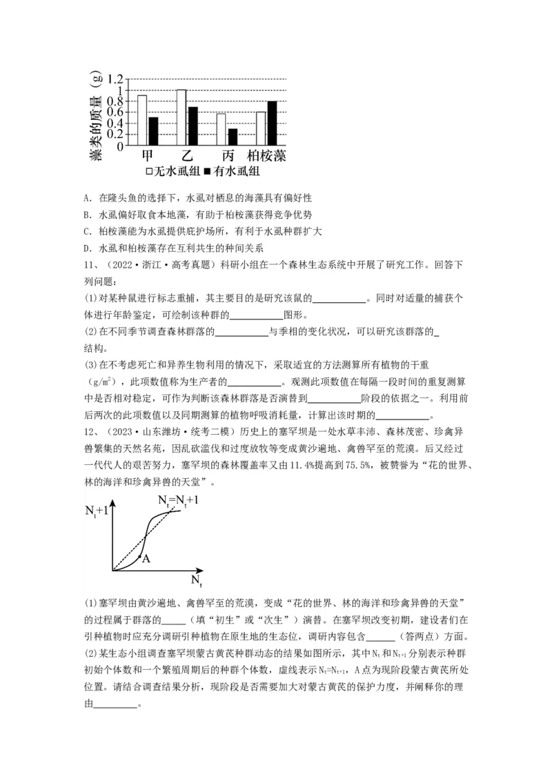 专题29群落的结构与演替（精练）（原卷版）_2024年新高考资料_1.2024一轮复习_备战2024年高考生物一轮复习串讲精练（新高考专用）