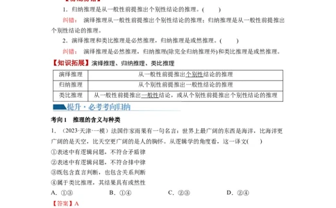 第06课掌握演绎推理方法（讲义）（解析版）_新高考复习资料_2024年新高考资料_一轮复习资料_完2024年高考政治一轮复习讲练测（课件+讲义+练习）（新教材新高考）_选择性必修3