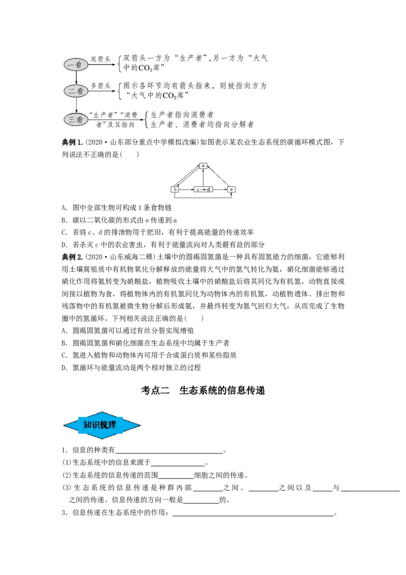 专题31生态系统的物质循环、信息传递及其稳定性（串讲）（原卷版）_2024年新高考资料_1.2024一轮复习_备战2024年高考生物一轮复习串讲精练（新高考专用）