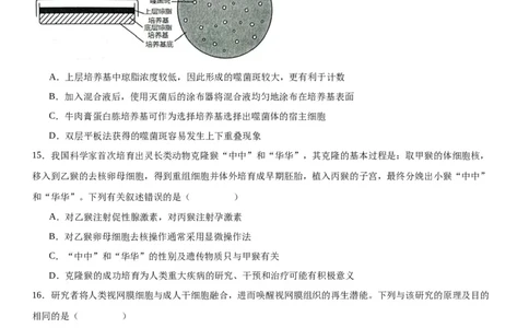 专题五生物技术与工程（选择题特训）-2024年高考生物二轮复习专题训练（全国通用）（原卷版）_2024年新高考资料_2.2024二轮复习_2024年高考生物二轮复习专题训练（全国通用）