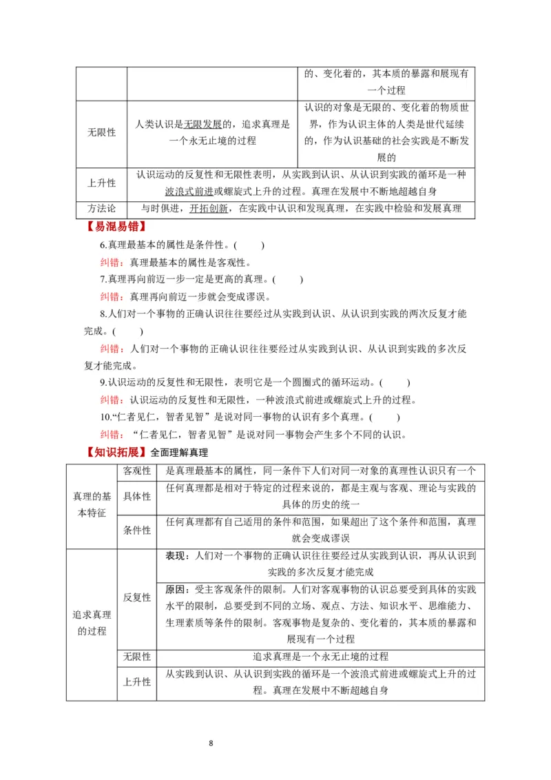 第04课探索认识的奥秘（讲义）（解析版）_新高考复习资料_2024年新高考资料_一轮复习资料_完2024年高考政治一轮复习讲练测（课件+讲义+练习）（新教材新高考）_必修4