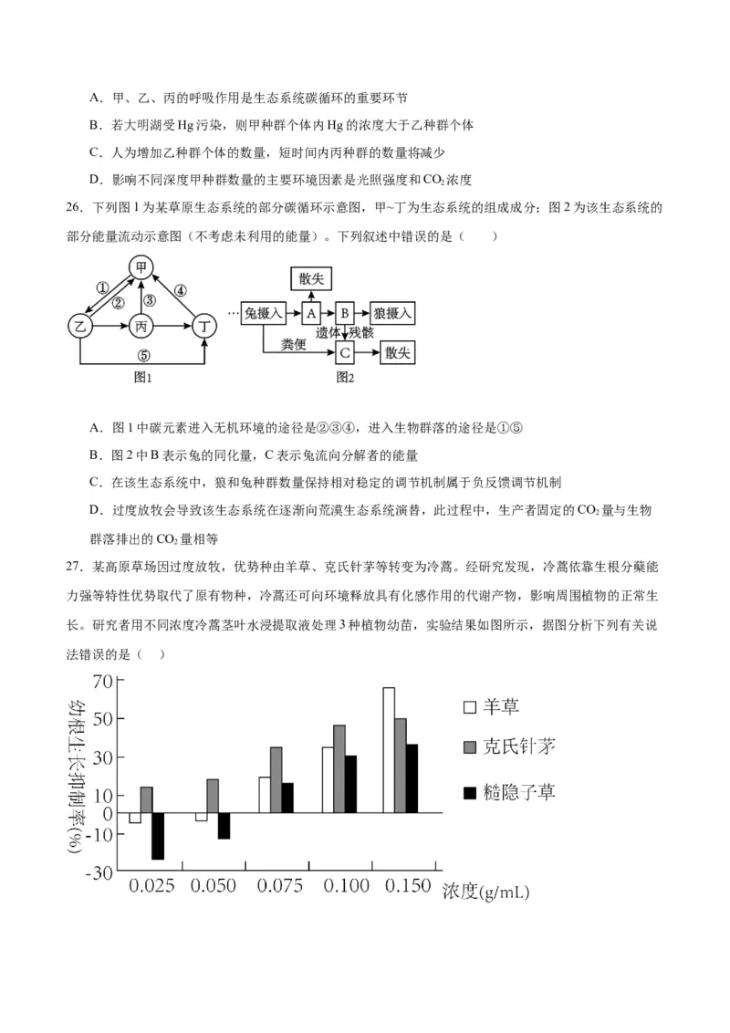 专题36生态系统的功能（原卷版）_2024年新高考资料_3.2024专项复习_备战2024年高考生物一轮复习重难点专项突破_专题36生态系统的功能-备战2024年高考生物一轮复习重难点专项突破