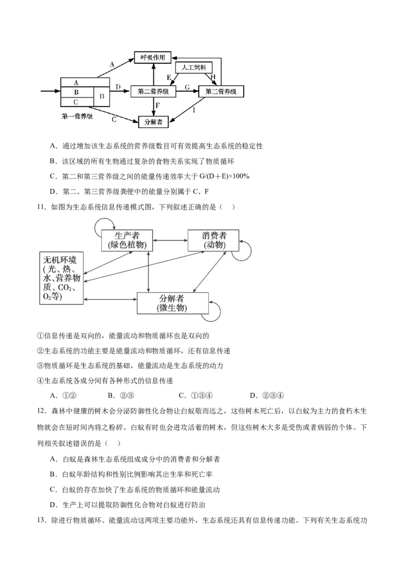 专题36生态系统的功能（原卷版）_2024年新高考资料_3.2024专项复习_备战2024年高考生物一轮复习重难点专项突破_专题36生态系统的功能-备战2024年高考生物一轮复习重难点专项突破