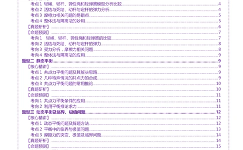 专题01力与物体的平衡（讲义）（原卷版）_03高考英语_2025年新高考资料_二轮复习_01高考语文等多个文件_上好课2025年高考物理二轮复习讲练测（新高考通用）