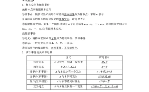 2024年高考数学一轮复习（新高考版）第10章　&sect;10.4　随机事件与概率_02高考数学_新高考复习资料_2024年新高考资料_一轮复习资料_完2024数学步步高大一轮复习（课件+讲义）