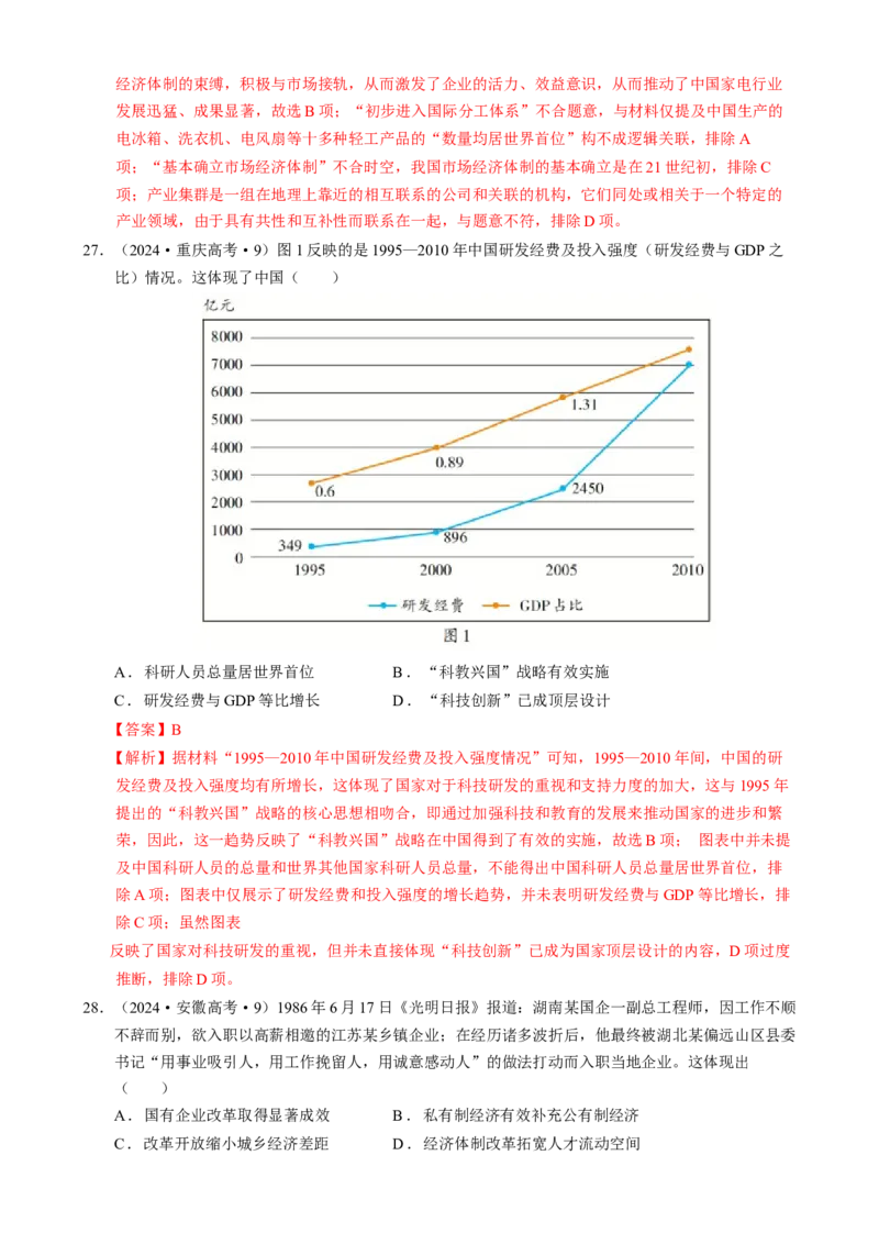 专题07冲击转型&mdash;中国近现代的经济转型与社会生活变迁（练习）（解析版）_2025年新高考资料_二轮复习_01高考语文等多个文件_上好课2025年高考历史二轮复习讲练测（新高考通用）