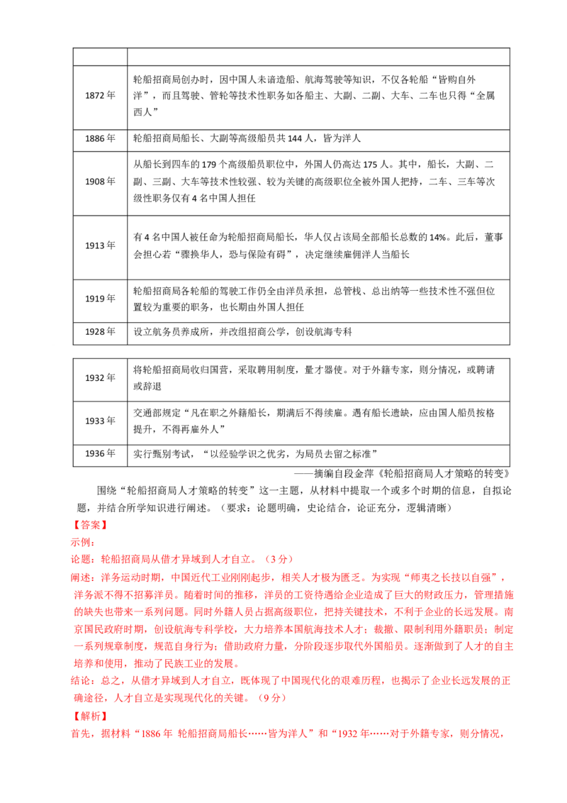 专题07冲击转型&mdash;中国近现代的经济转型与社会生活变迁（练习）（解析版）_2025年新高考资料_二轮复习_01高考语文等多个文件_上好课2025年高考历史二轮复习讲练测（新高考通用）