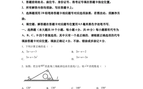 2025年四川省南充市中考真题数学试题_2.2015-2025年中考数学_2.2025各省市数学_四川