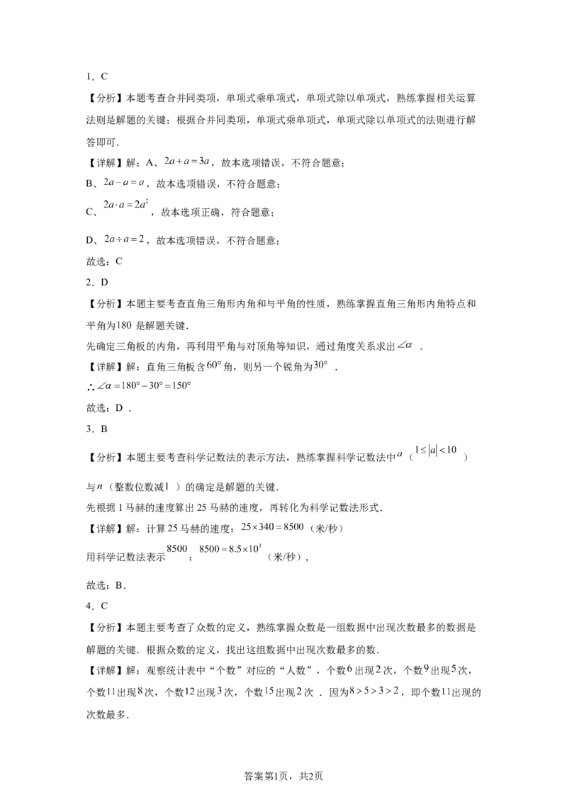 2025年四川省南充市中考真题数学试题_2.2015-2025年中考数学_2.2025各省市数学_四川