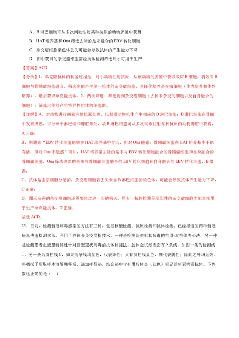 专题41动物细胞工程（解析版）_2024年新高考资料_3.2024专项复习_备战2024年高考生物一轮复习重难点专项突破_专题41动物细胞工程-备战2024年高考生物一轮复习重难点专项突破