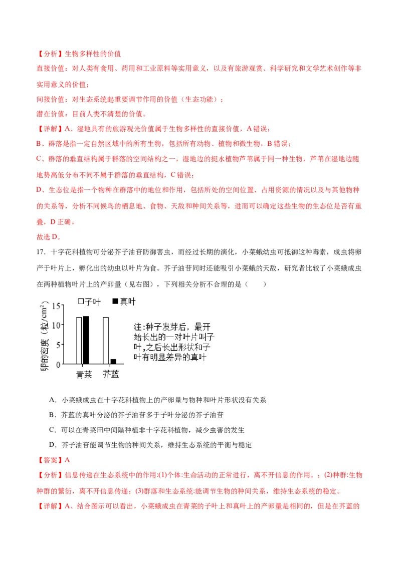 专题34群落（解析版)_2024年新高考资料_3.2024专项复习_备战2024年高考生物一轮复习重难点专项突破_专题34群落-备战2024年高考生物一轮复习重难点专项突破