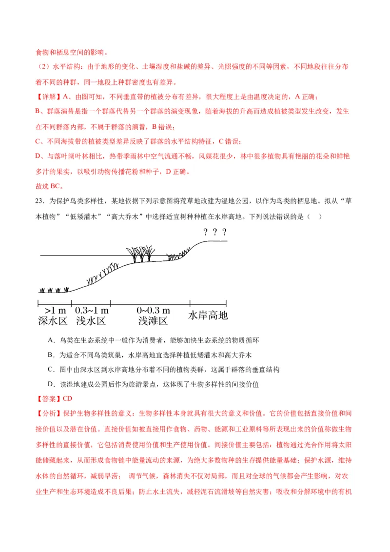 专题34群落（解析版)_2024年新高考资料_3.2024专项复习_备战2024年高考生物一轮复习重难点专项突破_专题34群落-备战2024年高考生物一轮复习重难点专项突破