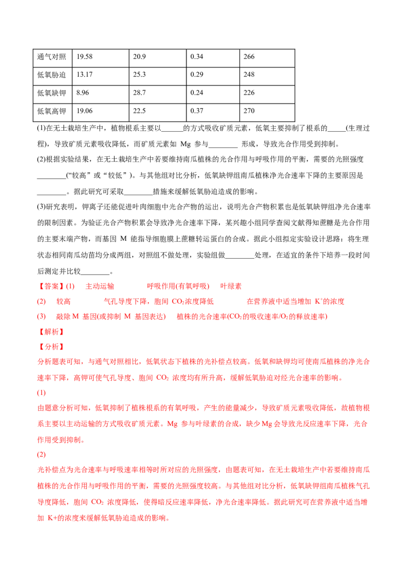 专题15实验与探究-2022年高考真题和模拟题生物分专题训练（教师版含解析）_2024年新高考资料_1.2024一轮复习_赠2022年高考生物真题与模拟题分类