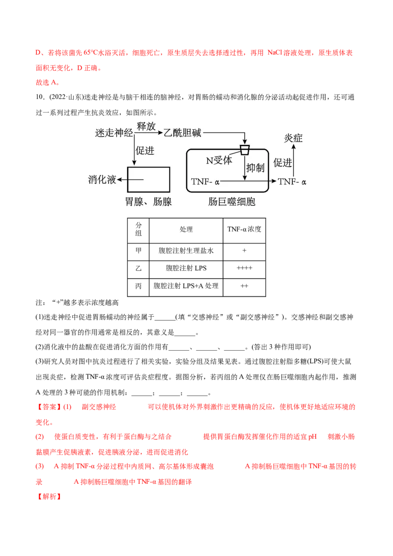 专题15实验与探究-2022年高考真题和模拟题生物分专题训练（教师版含解析）_2024年新高考资料_1.2024一轮复习_赠2022年高考生物真题与模拟题分类