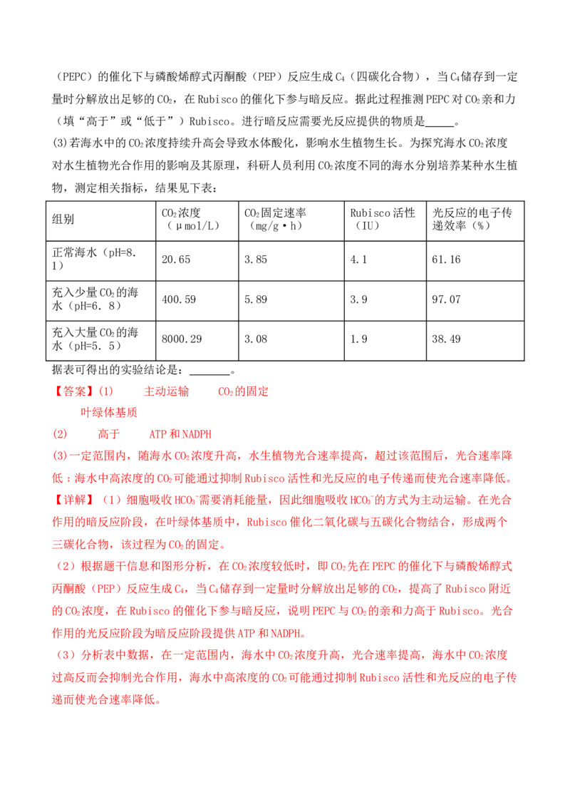 专题06细胞代谢（解析版）_2024年新高考资料_2.2024二轮复习_2024年高考生物二轮热点题型归纳与变式演练（新高考通用）