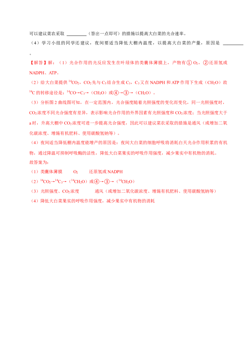 专题03光合作用及呼吸作用（解析版）_2024年新高考资料_3.2024专项复习_2024年高考生物热点&middot;重点&middot;难点专练（上海专用）