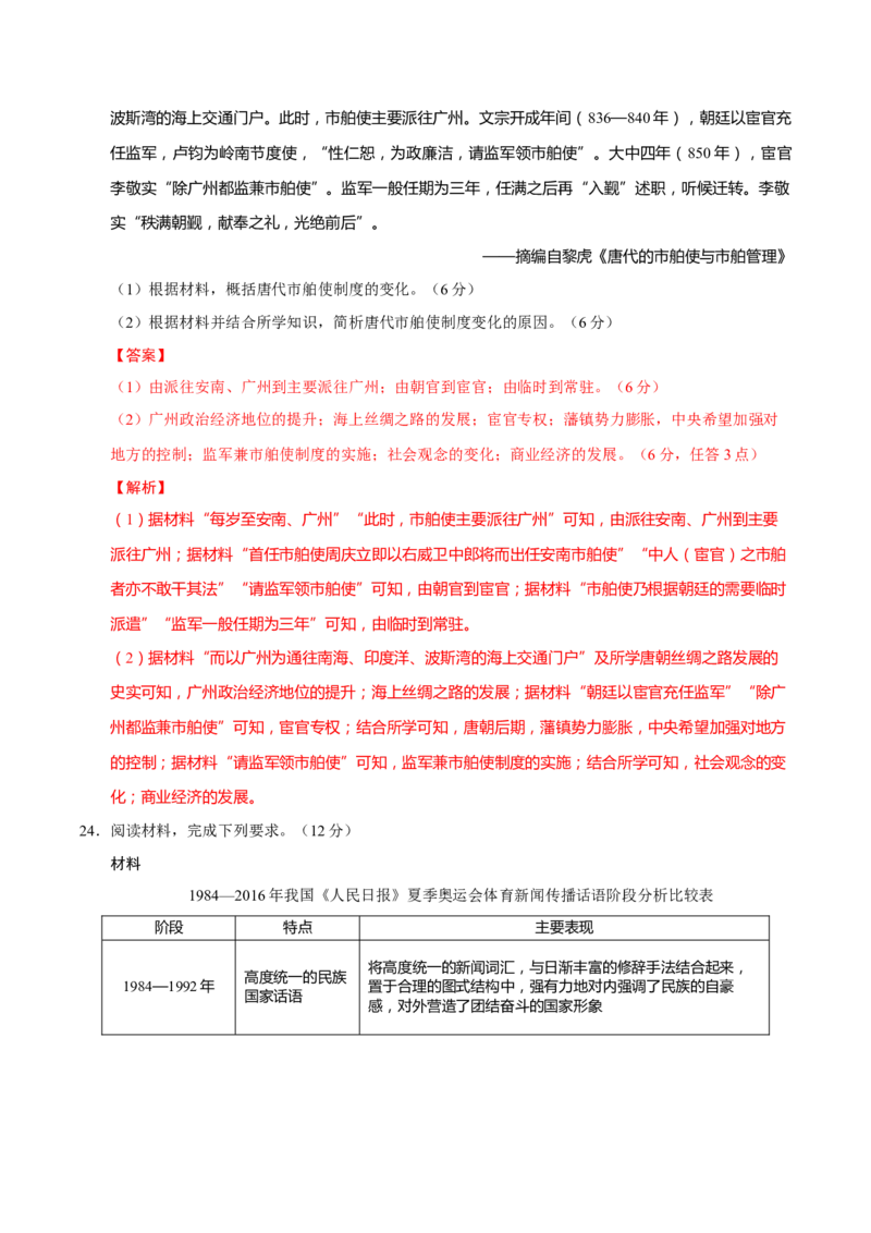 题型觉醒02历史材料解析题题思路与方法（练习）（解析版）_2025年新高考资料_二轮复习_上好课2025年高考历史二轮复习讲练测（新高考通用）3379861