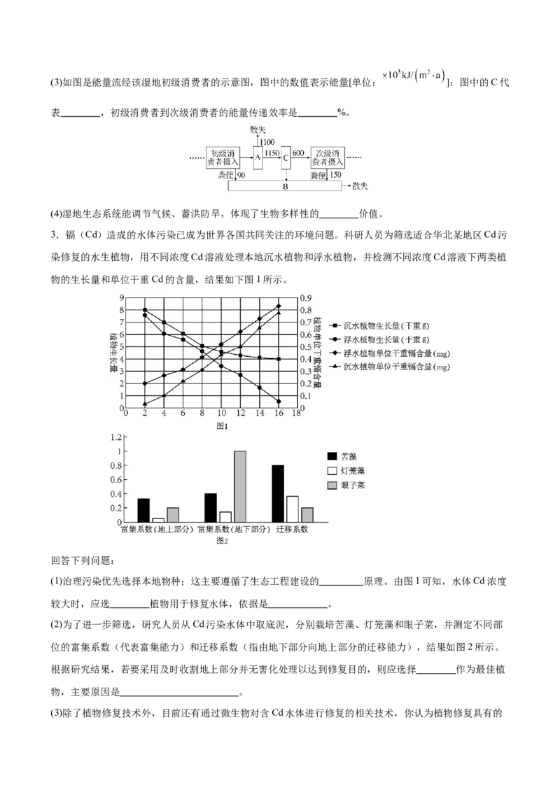 押新高考卷生物与环境（原卷版）-备战2024年高考生物临考题号押题（新高考通用）(1)_2024年新高考资料_5.2024三轮冲刺_备战2024年高考生物临考题号押题（新高考通用）322745222