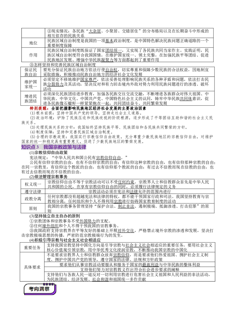 第14讲我国的基本政治制度（讲义）（解析版）_新高考复习资料_2025年新高考资料_2025年高考政治一轮复习讲练测（新教材新高考）