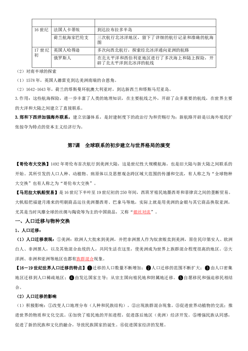 03++走向整体的世界+-背记手册高中历史全册最新核心知识必背清单（中外历史纲要上、下册）_2024年新高考资料_1.2024一轮复习