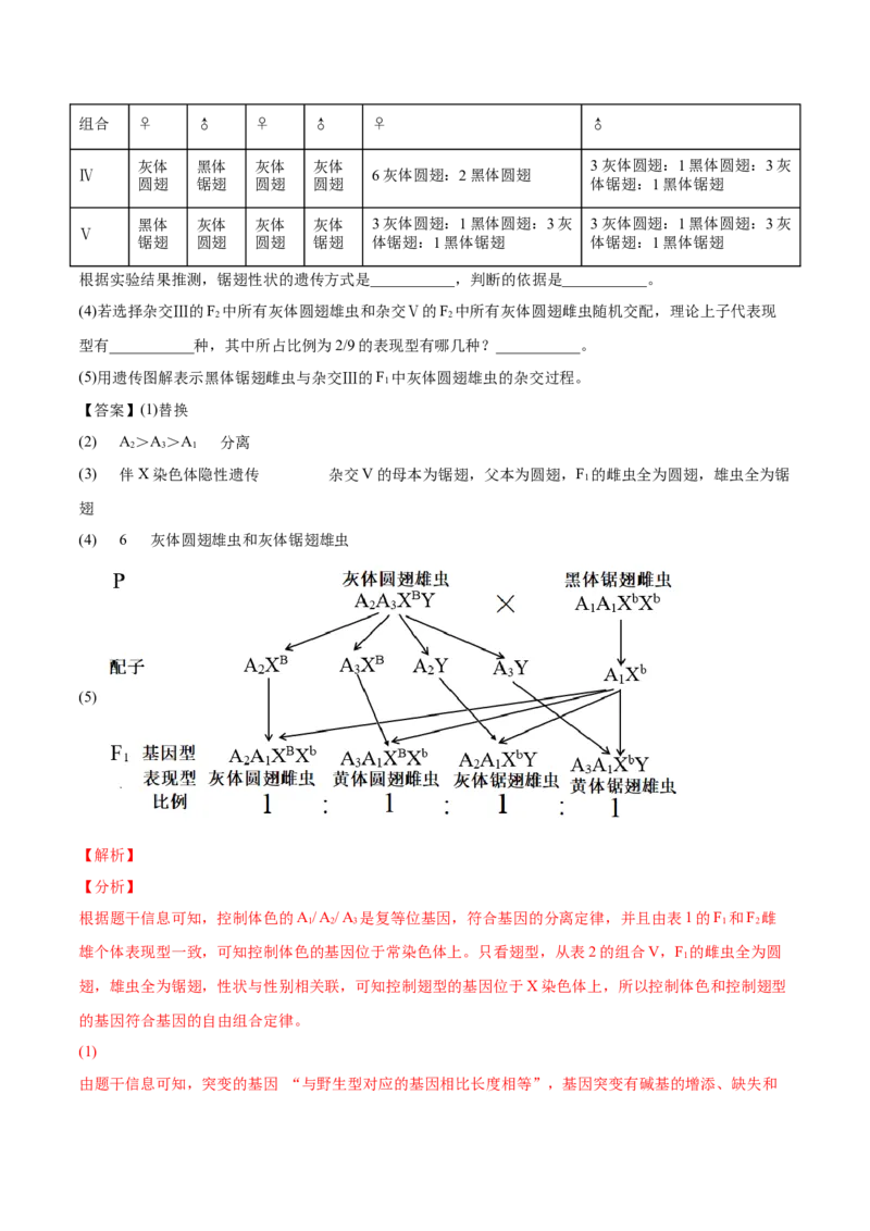 专题06基因的分离定律和自由组合定律-2022年高考真题和模拟题生物分专题训练（教师版含解析）_2024年新高考资料_1.2024一轮复习_赠2022年高考生物真题与模拟题分类