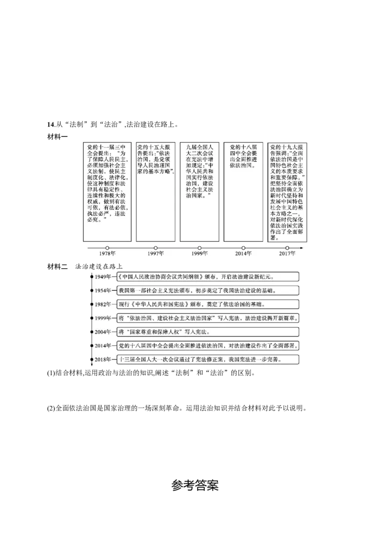 第十五课治国理政的基本方式作业_新高考复习资料_2022年新高考资料_2022届一轮复习讲练结合_系列一_第十五单元治国理政的基本方式