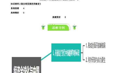 专题33经济全球化与中国_新高考复习资料_2024年新高考资料_一轮复习资料_口袋书2024年高考政治一轮复习知识清单（新高考通用）