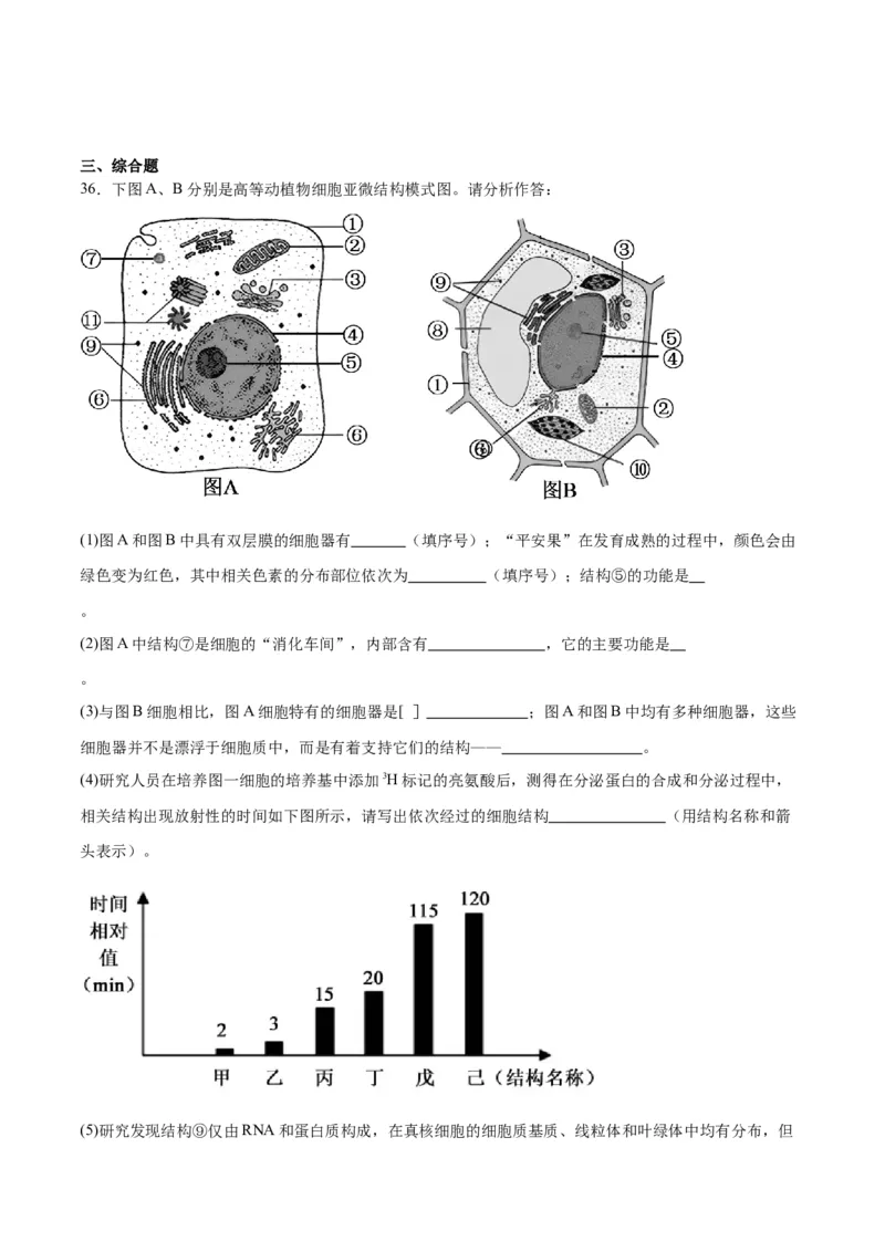 专题6细胞器和生物膜系统（解析版)_2024年新高考资料_3.2024专项复习_备战2024年高考生物一轮复习重难点专项突破_专题06细胞器和生物膜系统-备战2024年高考生物一轮复习重难点专项突破
