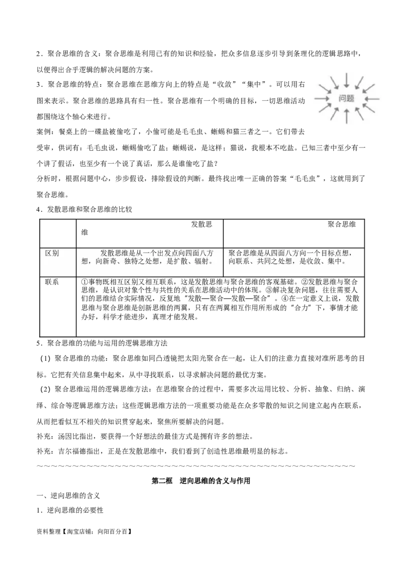 选择性必修3《逻辑与思维》-知识汇总2024年高考政治高效复习必备提纲（统编版）_新高考复习资料_2024年新高考资料_专项复习资料