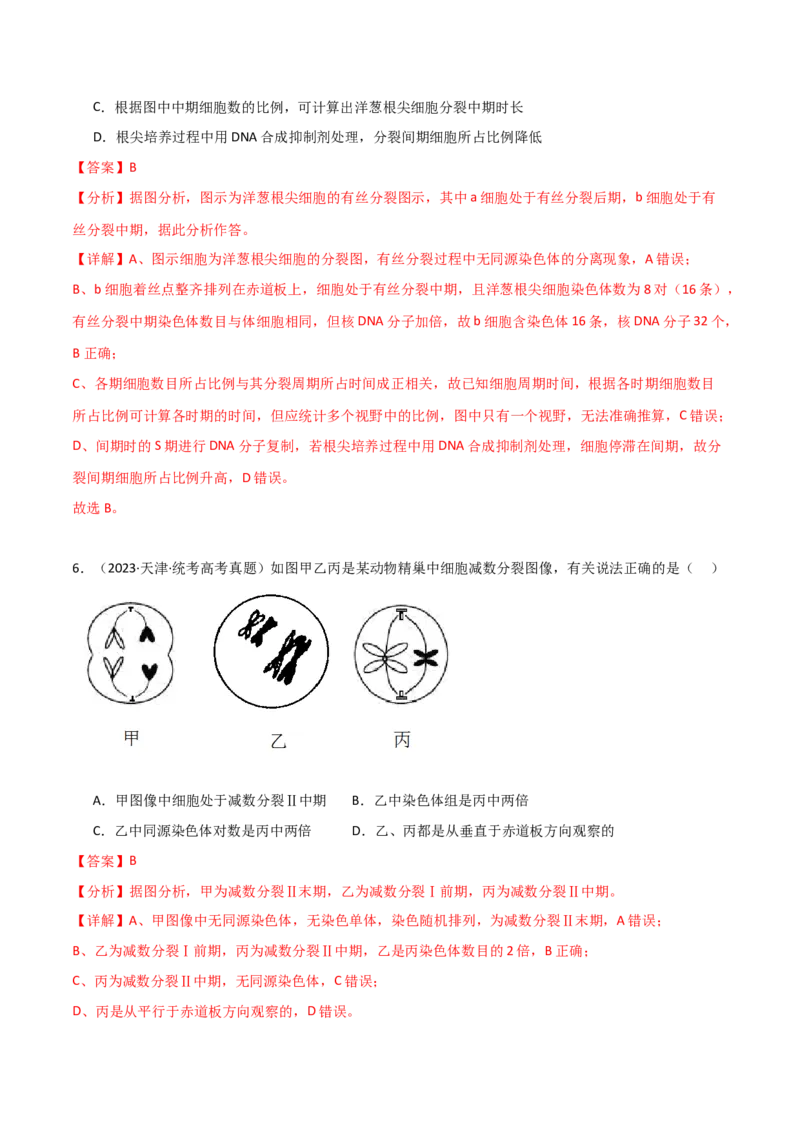 宝典06细胞的增殖和减数分裂（解析版）_2024年新高考资料_1.2024一轮复习_2024年高考生物一轮复习知识清单