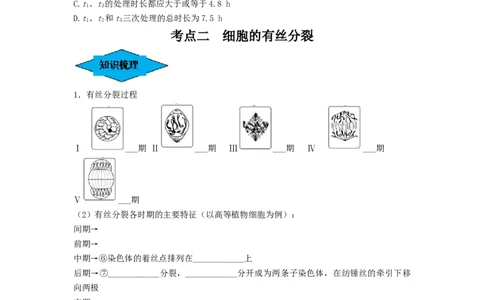 专题11细胞的增殖（串讲）（原卷版）_2024年新高考资料_1.2024一轮复习_备战2024年高考生物一轮复习串讲精练（新高考专用）