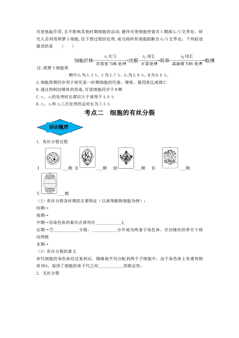 专题11细胞的增殖（串讲）（原卷版）_2024年新高考资料_1.2024一轮复习_备战2024年高考生物一轮复习串讲精练（新高考专用）