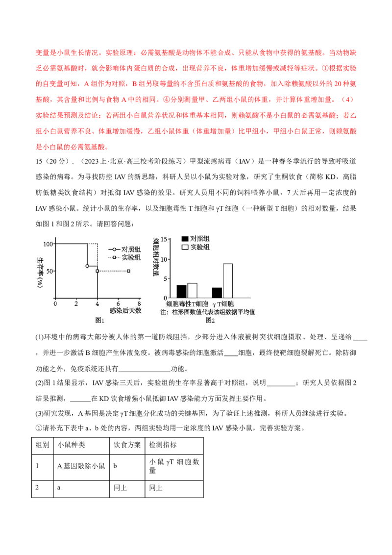 专题03实验补充完善类（解析版）_2024年新高考资料_2.2024二轮复习_备战2024年高考生物实验专项突破3143686_专题03实验补充完善类-备战2024年高考生物实验专项突破
