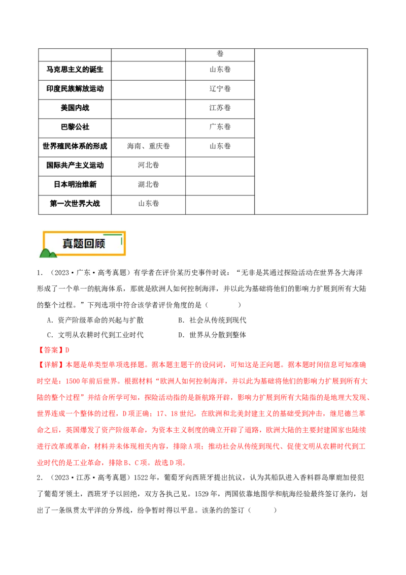 押新高考第13-14题世界近代史（解析版）_2024年新高考资料_52024三轮冲刺_备战2024年高考历史临考题号押题（新高考通用）322946313