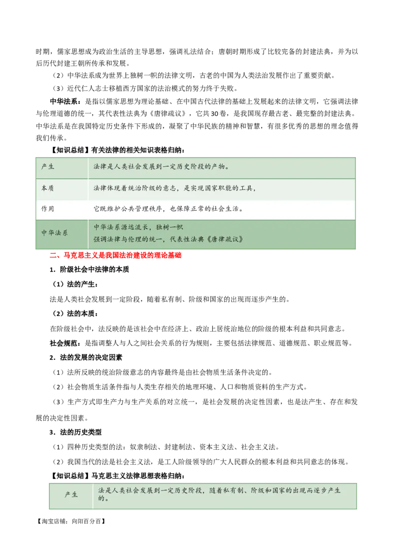 必修三《政治与法治》知识清单-口袋书2024年高考政治一轮复习知识清单（新高考通用）_新高考复习资料_2024年新高考资料_专项复习资料