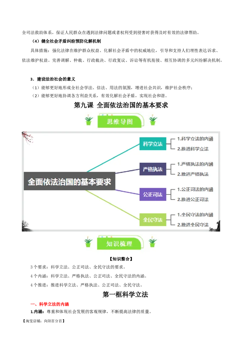 必修三《政治与法治》知识清单-口袋书2024年高考政治一轮复习知识清单（新高考通用）_新高考复习资料_2024年新高考资料_专项复习资料